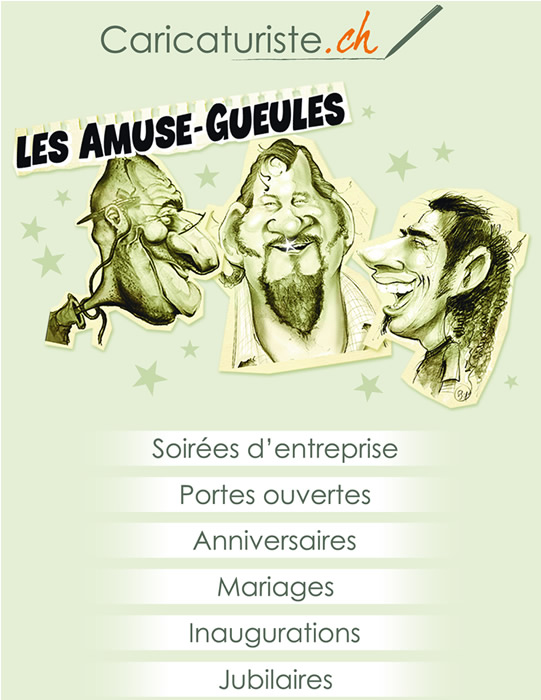 Animations caricatures pour mariage, soiree d'entreprise. anniversaire, jubilaire, inauguration,...